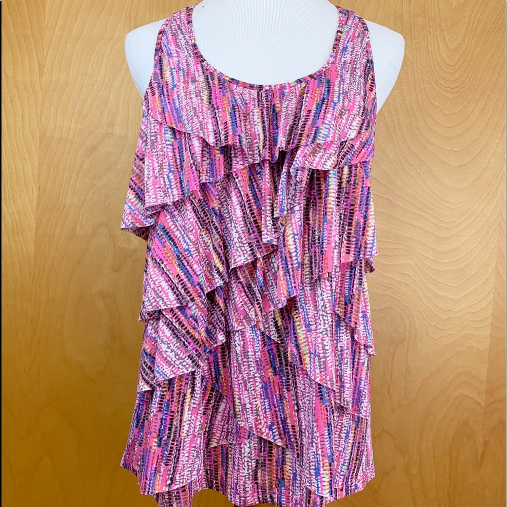No Boundaries Multicolored Flounced Tank Size XXL